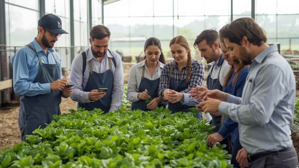 Icona di un percorso di apprendimento per i Corsi di Formazione Agrifood con simboli di tecnologia e certificazione